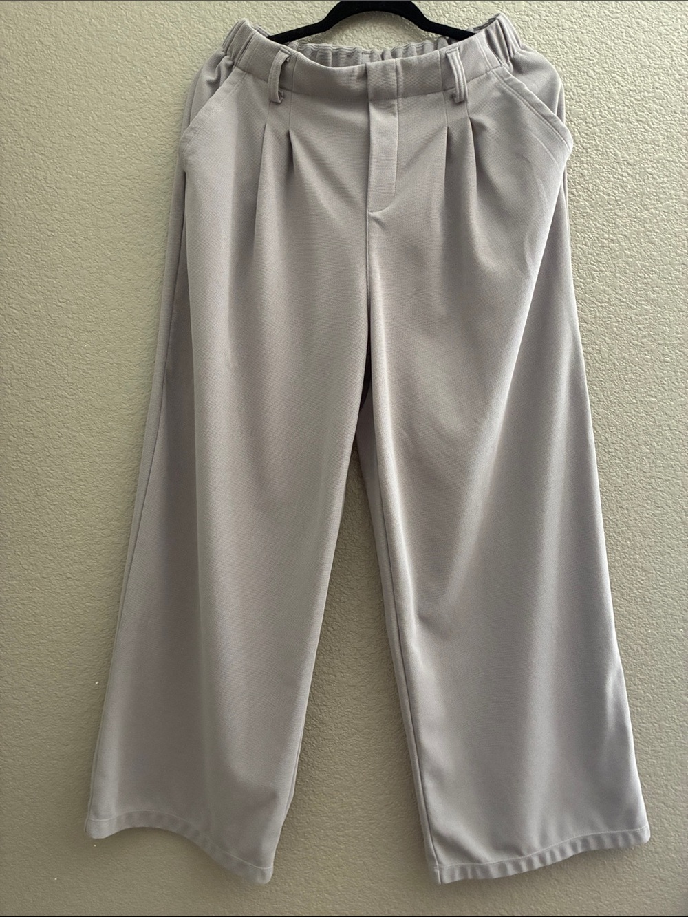 HALARA Flex High Waisted Pocket Wide Leg Waffle Work Pants in Mink Ash